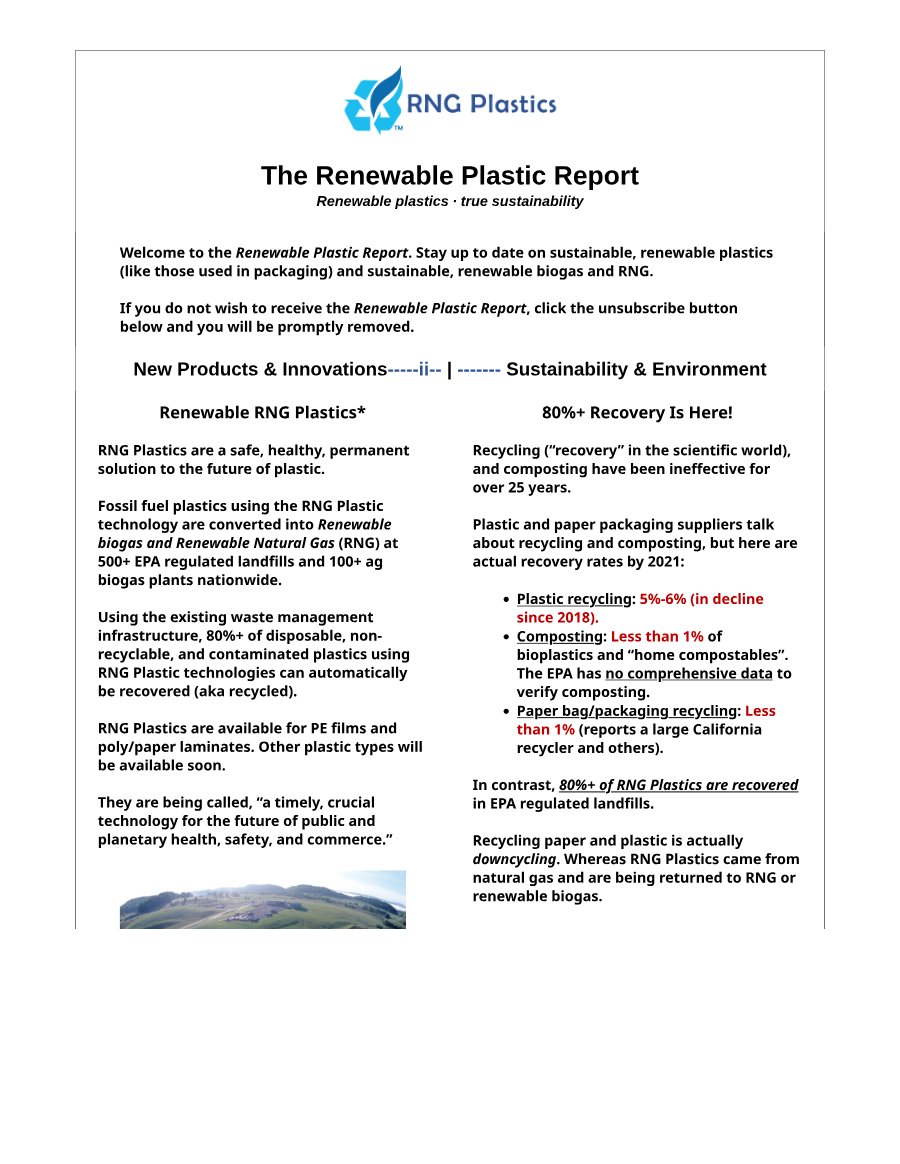 The Renewable Plastic Report PDF cover