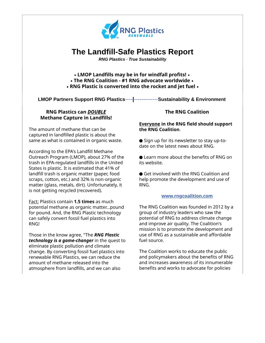 RNG Plastics Can Double Methane Capture in Landfills PDF cover